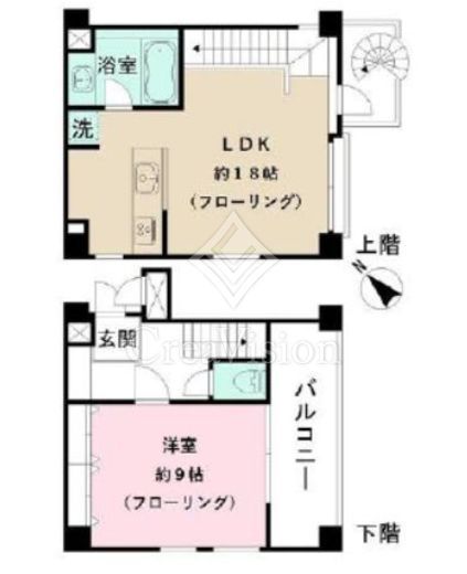 イデールームズ上原　201号室　間取り