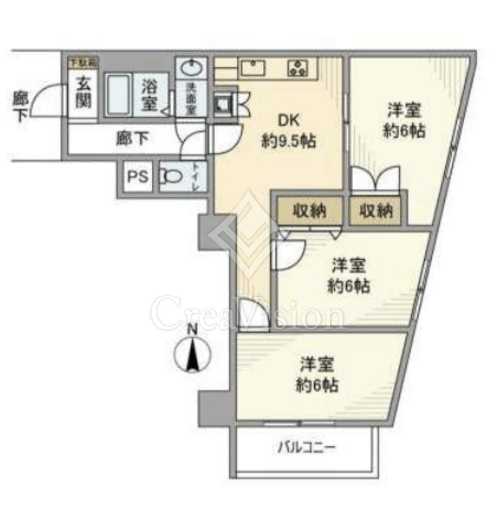 牛込ハイマンション　703号室　間取り