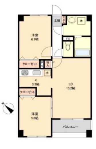 S-FORT青葉しらとり台　205号室　間取り