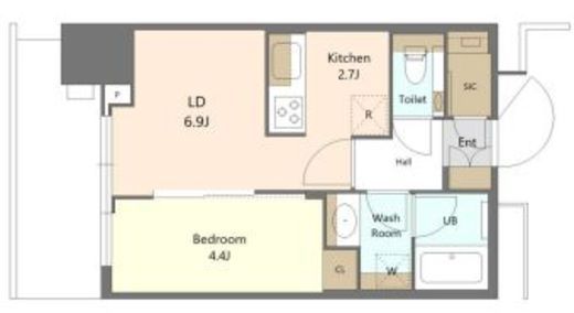 大崎ステーションレジデンス　19F2号室　間取り
