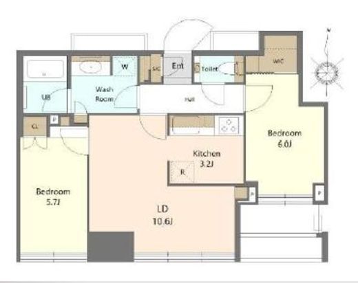 大崎ステーションレジデンス　30F1号室　間取り