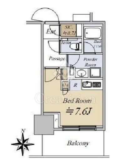 大崎ステーションレジデンス　15F2号室　間取り