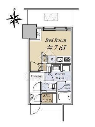 大崎ステーションレジデンス　18F4号室　間取り