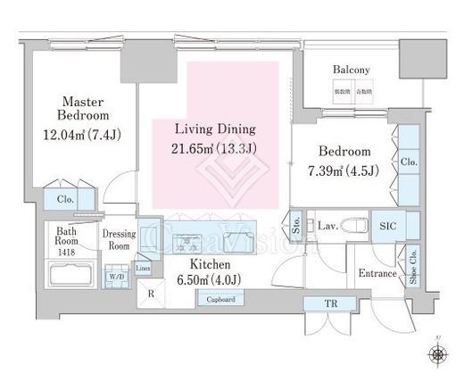 大崎ステーションレジデンス　3511号室　間取り