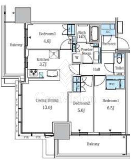 大崎ステーションレジデンス　1906号室　間取り