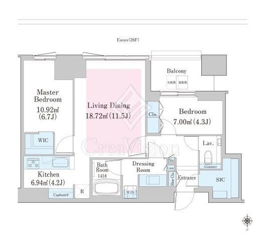 大崎ステーションレジデンス　2607号室　間取り