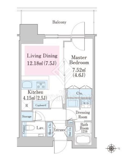大崎ステーションレジデンス　2804号室　間取り