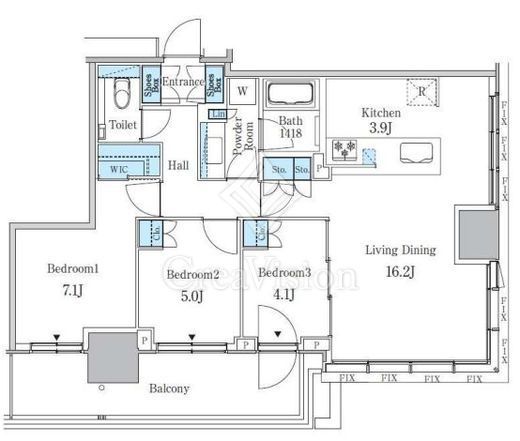 大崎ステーションレジデンス　3010号室　間取り