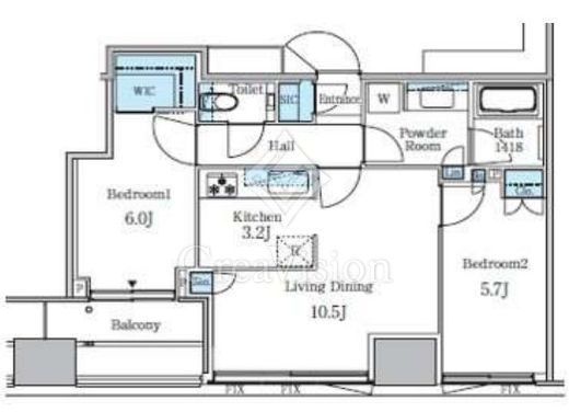 大崎ステーションレジデンス　3012号室　間取り