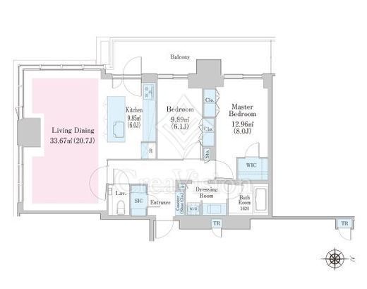 大崎ステーションレジデンス　3303号室　間取り