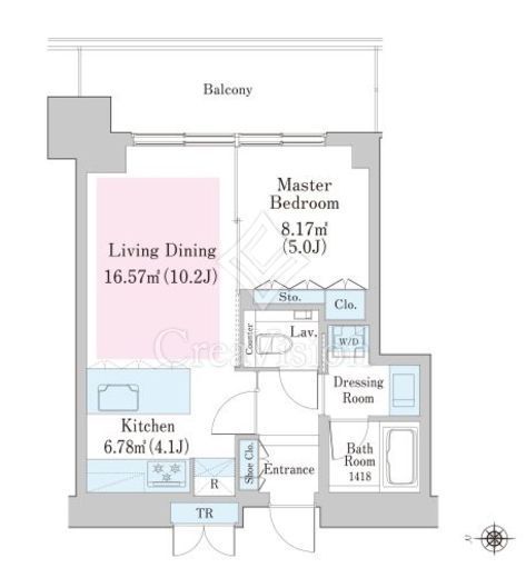 大崎ステーションレジデンス　3507号室　間取り