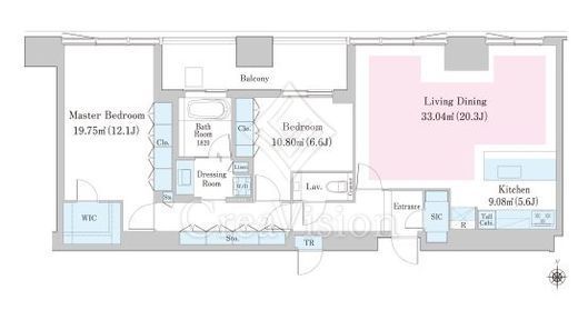 大崎ステーションレジデンス　3607号室　間取り