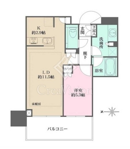大崎ステーションレジデンス　2903号室　間取り