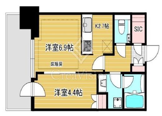 大崎ステーションレジデンス　2602号室　間取り
