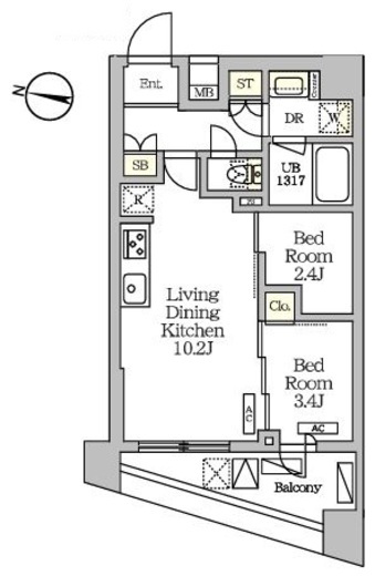 NOGATARESIDENCE　101号室　間取り