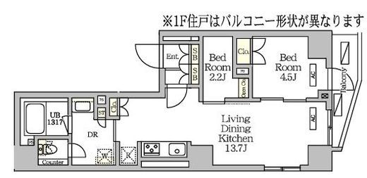 NOGATARESIDENCE　104号室　間取り