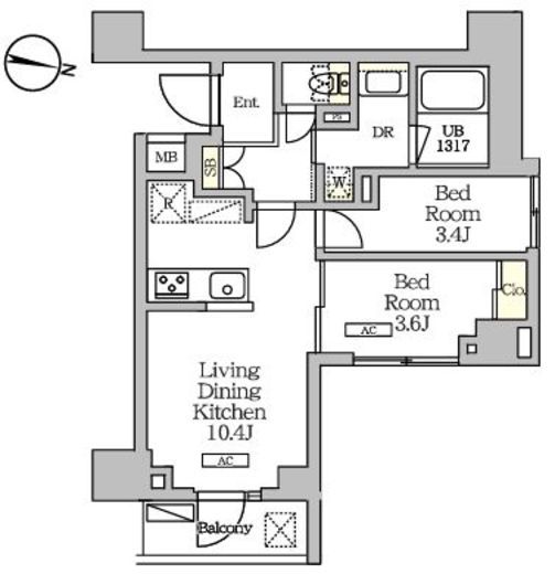 NOGATARESIDENCE　309号室　間取り