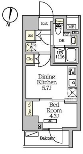 NOGATARESIDENCE　506号室　間取り