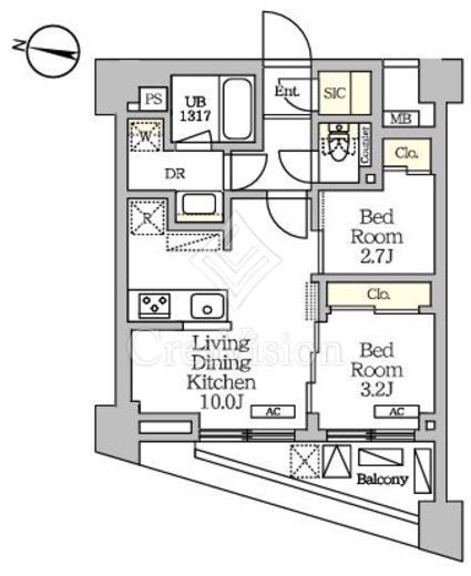 ＮＯＧＡＴＡ　ＲＥＳＩＤＥＮＣＥ　204号室　間取り