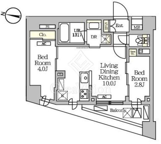 ＮＯＧＡＴＡ　ＲＥＳＩＤＥＮＣＥ　205号室　間取り