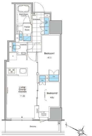 ルフォンプログレ北新宿　1002号室　間取り
