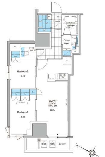 ルフォンプログレ北新宿　1201号室　間取り
