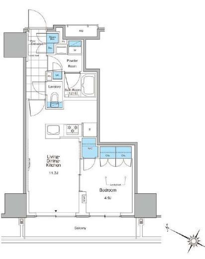 ルフォンプログレ北新宿　1203号室　間取り