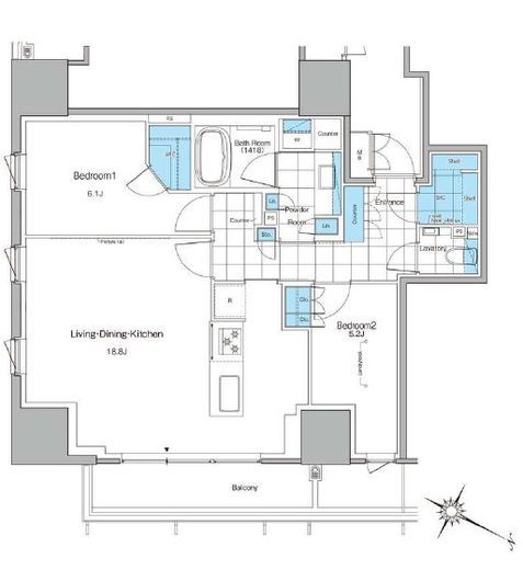 ルフォンプログレ北新宿　1206号室　間取り