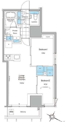 ルフォンプログレ北新宿　611号室　間取り