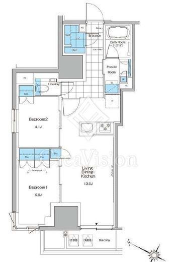 ルフォンプログレ北新宿　1101号室　間取り