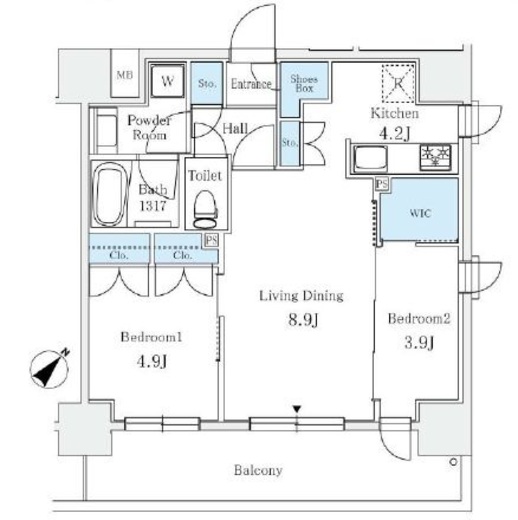 サンライズ茅場町　203号室　間取り