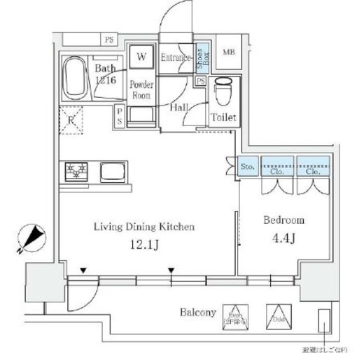 サンライズ茅場町　605号室　間取り