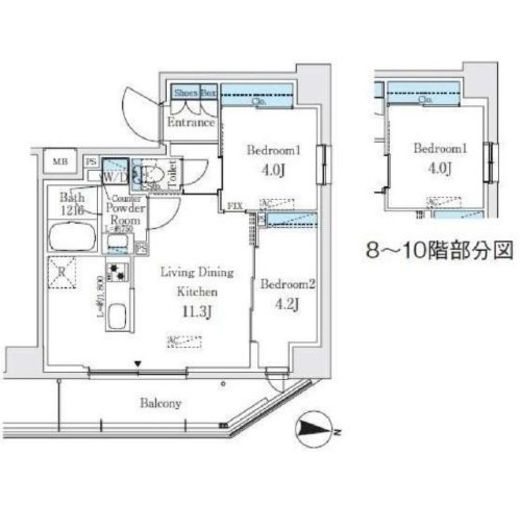 プライムブリス品川中延　902号室　間取り