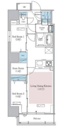 アーバネックス浅草橋Front　601号室　間取り