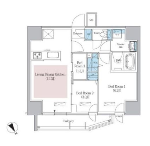 アーバネックス浅草橋Front　603号室　間取り