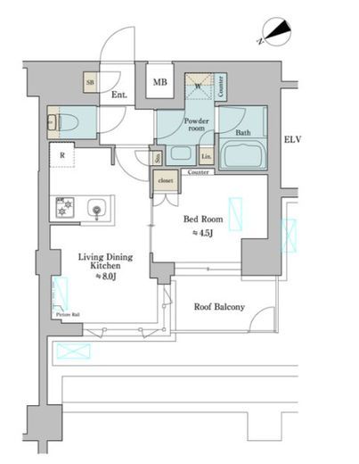 ブリリアイスト門前仲町　701号室　間取り