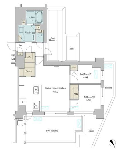 ブリリアイスト門前仲町　801号室　間取り