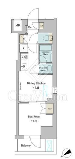 ブリリアイスト門前仲町　301号室　間取り