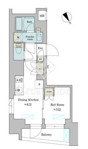 ブリリアイスト門前仲町　308号室　間取り