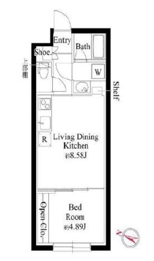 GRAN PASEO代々木上原 (グランパセオ代々木上原)　102号室　間取り