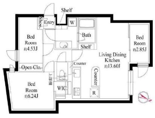 GRAN PASEO代々木上原 (グランパセオ代々木上原)　106号室　間取り