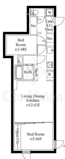 GRAN PASEO代々木上原 (グランパセオ代々木上原)　B101号室　間取り