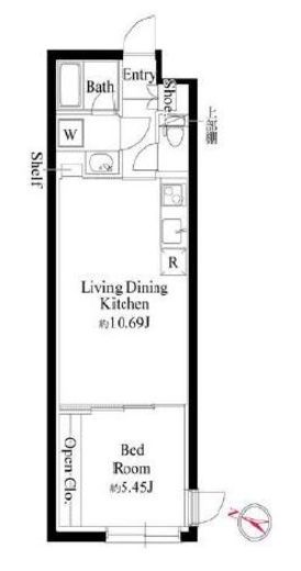 GRAN PASEO代々木上原 (グランパセオ代々木上原)　B104号室　間取り