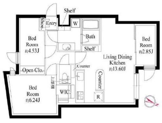 GRAN PASEO代々木上原 (グランパセオ代々木上原)　B106号室　間取り