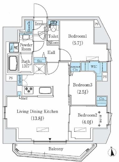 プライムブリス新御徒町　1201号室　間取り
