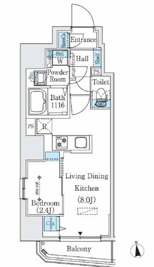 プライムブリス新御徒町　601号室　間取り