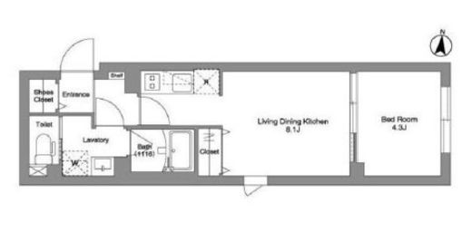 タスキリシェス池上　404号室　間取り
