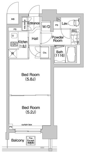 コンフォリア三田EAST　1302号室　間取り