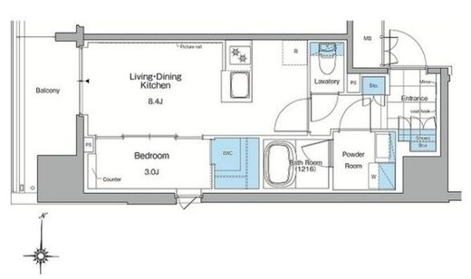 ルフォンプログレ赤羽マークス　1002号室　間取り