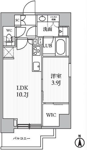 シーズンフラッツ滝野川　1502号室　間取り